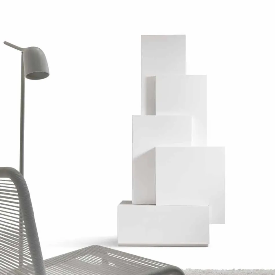 Mitt hem Tetris mobila vardagsrumsdesign MDF H196cm gjord i Italien Viadurini