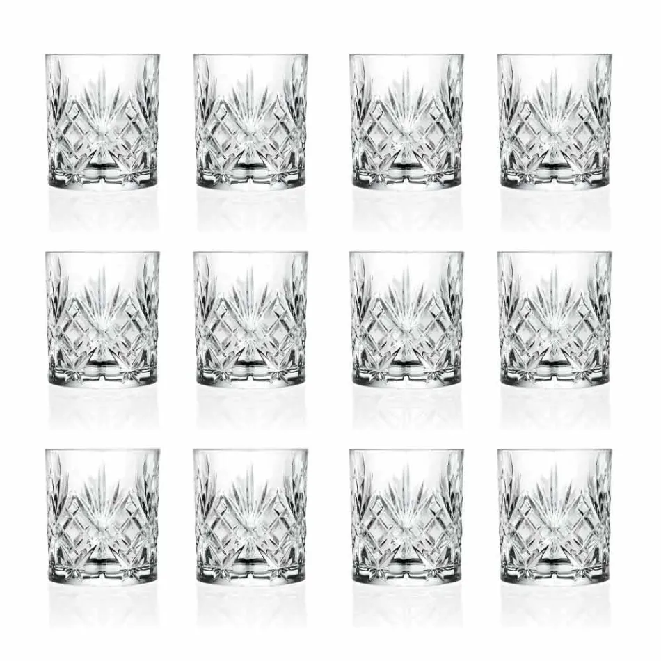 Gammaldags Tumbler Låg Cocktailglasögon 12 stycken Crystal - Cantabile Viadurini