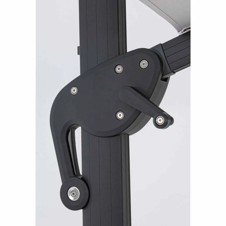 3x3 utomhusparaply med ljusgrå duk och antracitstruktur - Dalton Viadurini