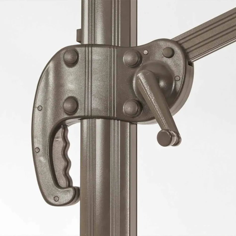 3x3 paraply utomhus med polyesterduk och aluminiumstång - Texas Viadurini