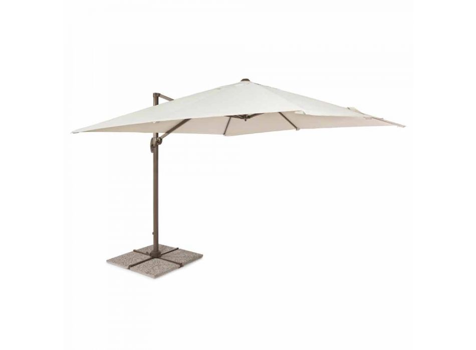 3x3 paraply utomhus med polyesterduk och aluminiumstång - Texas Viadurini