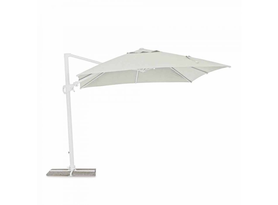 3x3 utomhusparaply i vit aluminium och polyester - Fasma