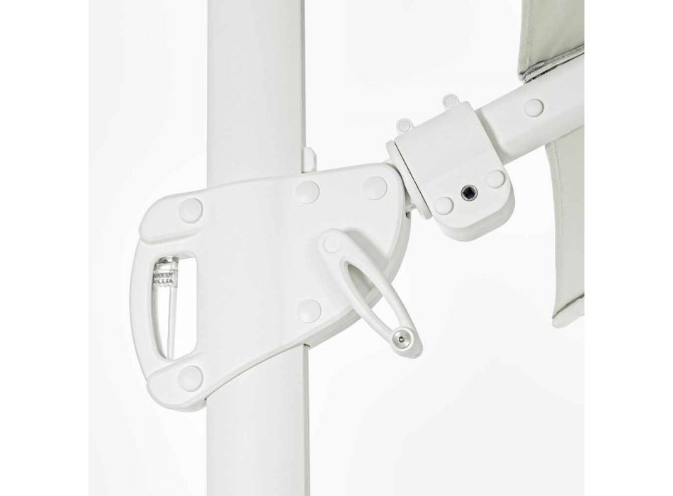 3x3 utomhusparaply i vit aluminium och polyester - Fasma