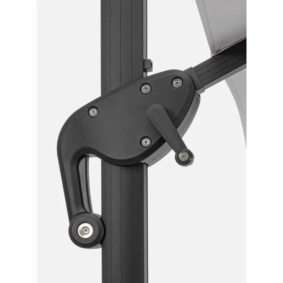 3x3 utomhusparaply i grå polyester och antracitfärgad aluminium - Coby Viadurini