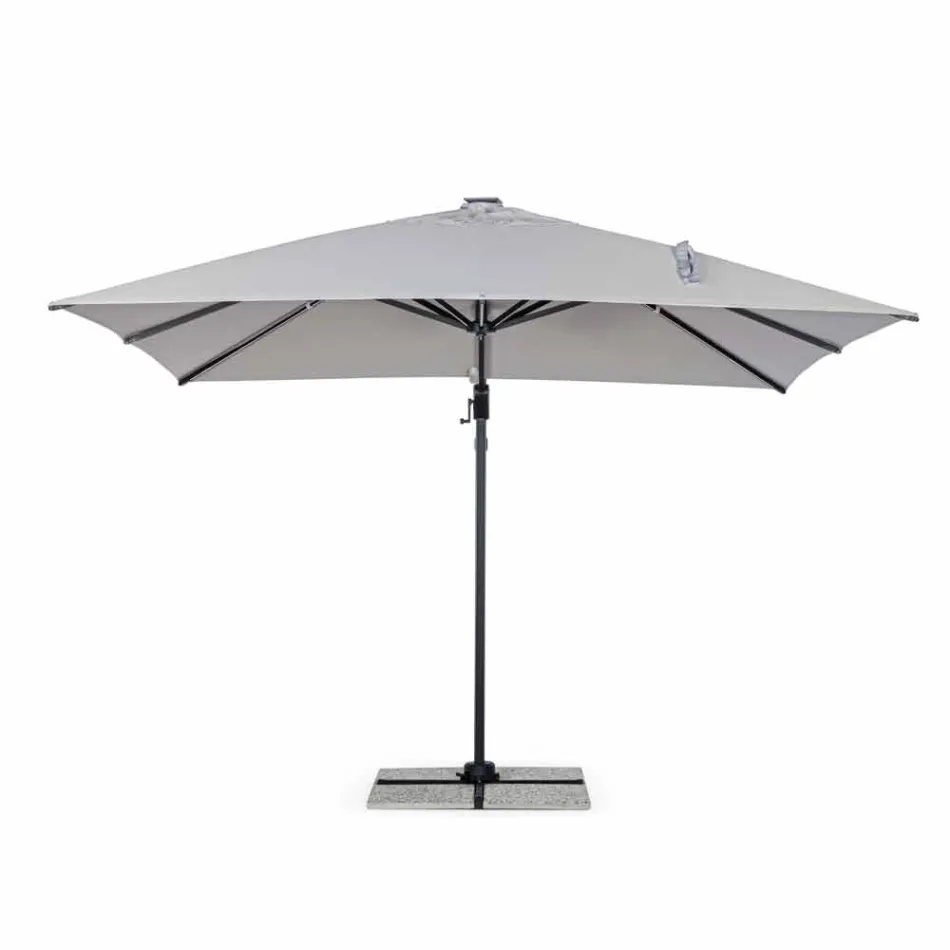 3x3 utomhusparaply i grå polyester och antracitfärgad aluminium - Coby Viadurini