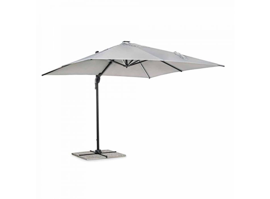 3x3 utomhusparaply i grå polyester och antracitfärgad aluminium - Coby Viadurini