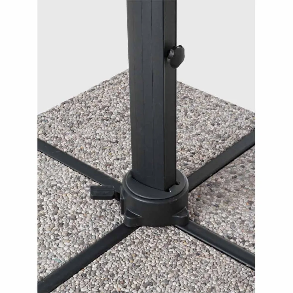 Utomhusparaply 4x4 i ljusgrå polyester och aluminium - Daniel Viadurini