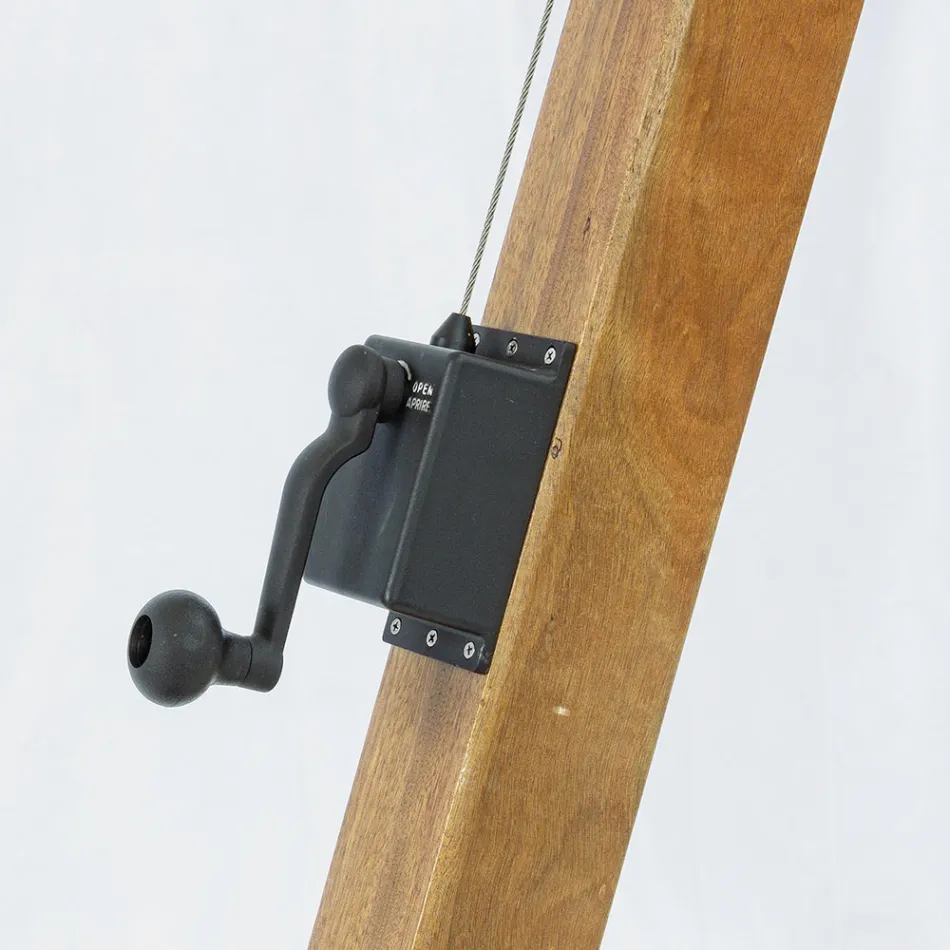 Utomhusparaply i trä och Ecru Polyester 3x4, Homemotion - Passmore Viadurini