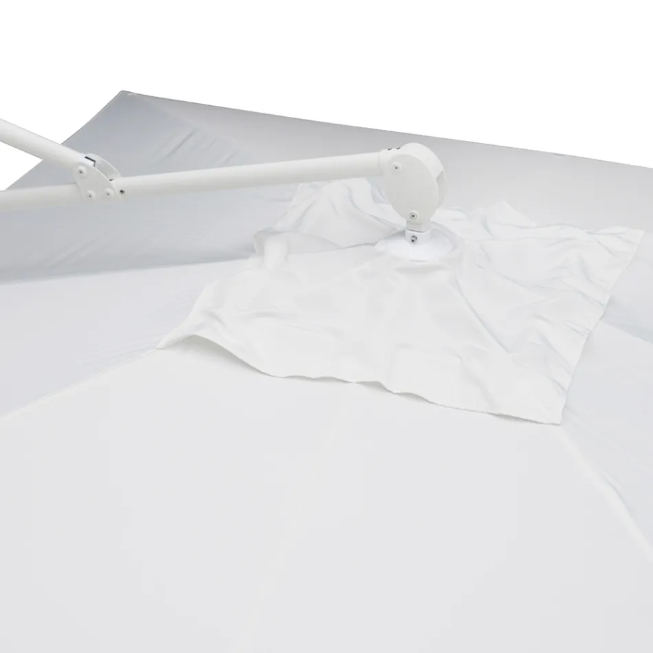 Utomhusparaply i polyester med vit aluminiumstruktur - Zinica Viadurini