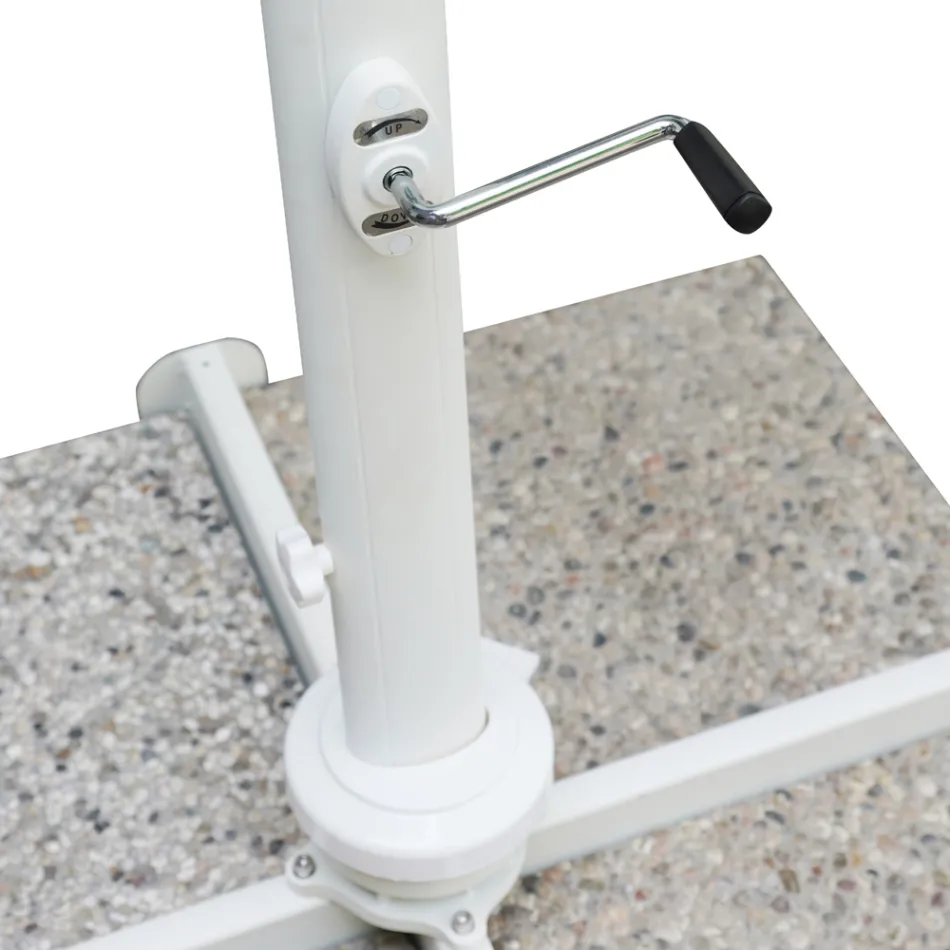 Utomhusparaply i polyester med vit aluminiumstruktur - Zinica Viadurini