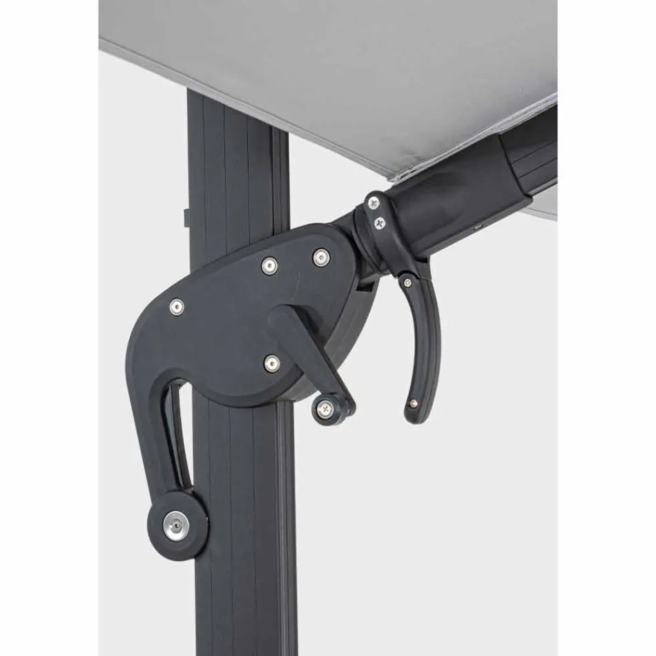 Trädgårdsparaply 3x4 med ljusgrått polyester - Dalton Viadurini