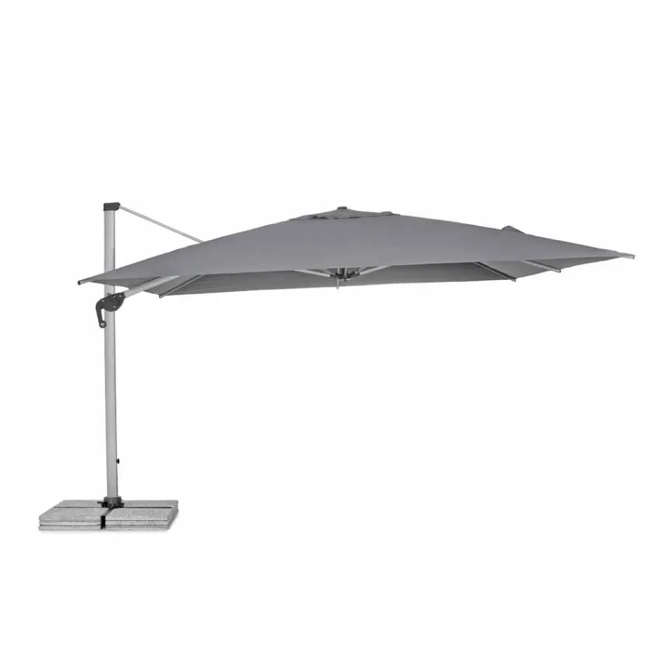 4x4 trädgårdsparaply med mörkgrå duk och anodiserad struktur - Daniel Viadurini