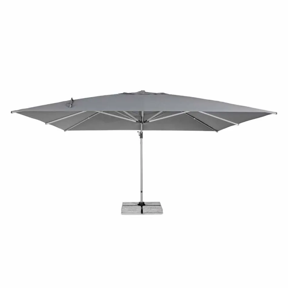 4x4 trädgårdsparaply med mörkgrå duk och anodiserad struktur - Daniel Viadurini