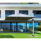 4x4 trädgårdsparaply med mörkgrå duk och anodiserad struktur - Daniel Viadurini