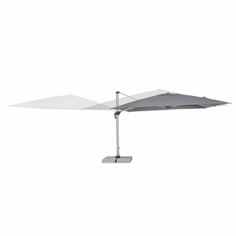 4x4 trädgårdsparaply med mörkgrå duk och anodiserad struktur - Daniel Viadurini