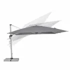 4x4 trädgårdsparaply med mörkgrå duk och anodiserad struktur - Daniel Viadurini