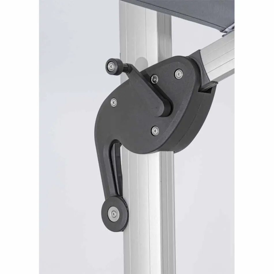 4x4 trädgårdsparaply med mörkgrå duk och anodiserad struktur - Daniel Viadurini