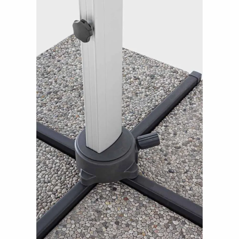 4x4 trädgårdsparaply med mörkgrå duk och anodiserad struktur - Daniel Viadurini
