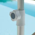 Trädgårdsparaply med anodiserad randig aluminiumstruktur - Laila Viadurini