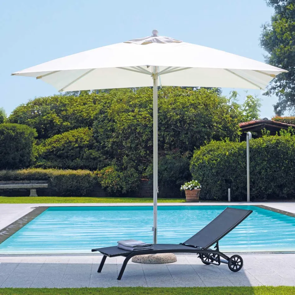 Trädgårdsparaply med färgad duk och aluminiumstruktur - Norbert Viadurini