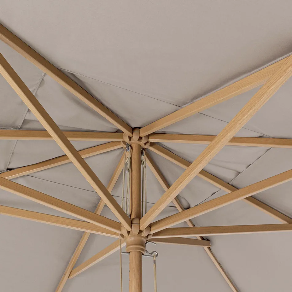 Trädgårdsparaply med Dove Grey Polyester Canvas 3x4 m, Homemotion - Lucius Viadurini