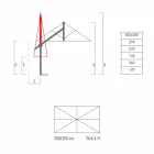 Trädgårdsparaply i vitt eller antracit aluminium 300x200 cm - Lapillo Viadurini