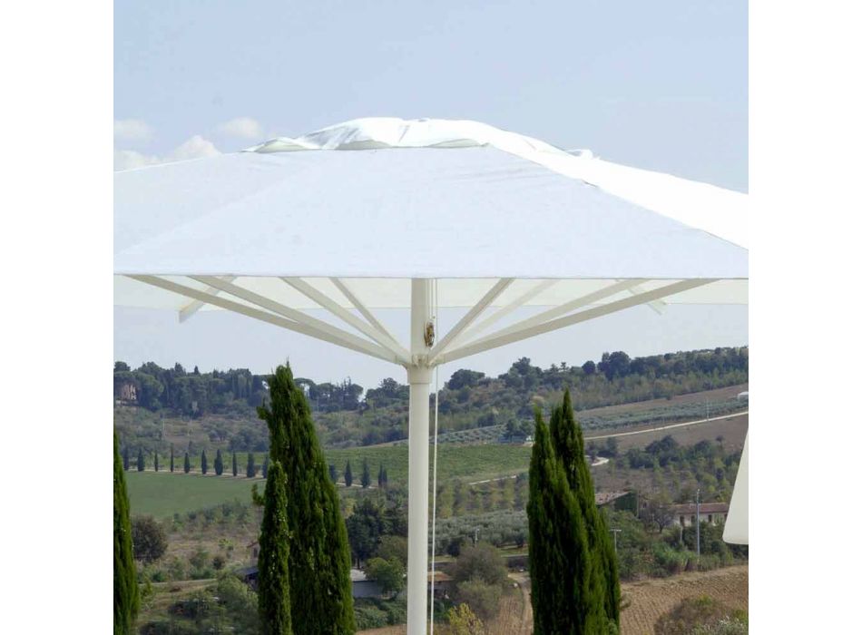 Trädgårdsparaply i akryltyg och aluminium Tillverkad i Italien - Solero Viadurini