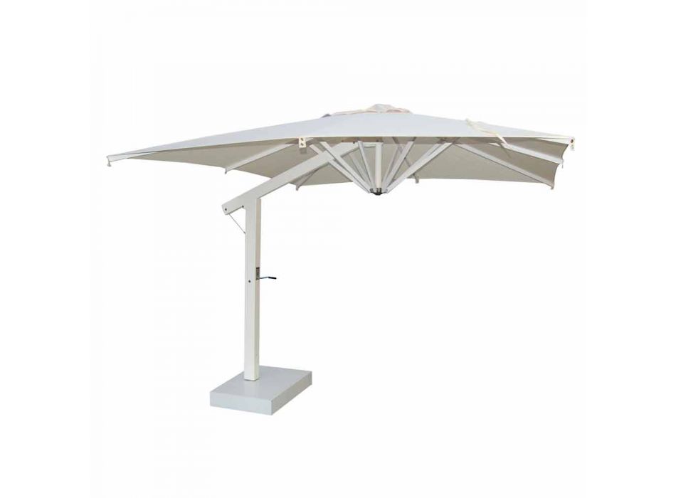 Paraply i aluminium med vit eller antracit arm 350x350 cm - Lapillo Viadurini