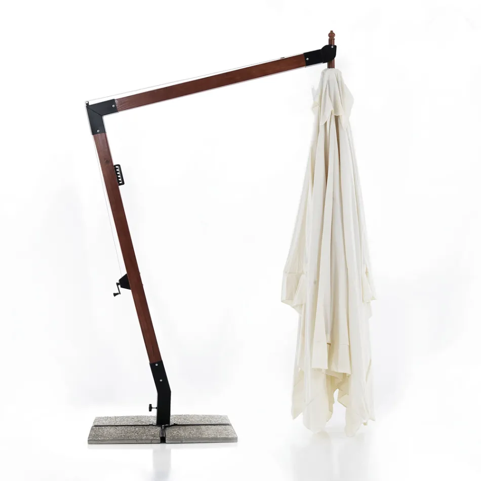 Paraply i massivt trä med PVC-belagd polyesterkapell - Devoir Viadurini