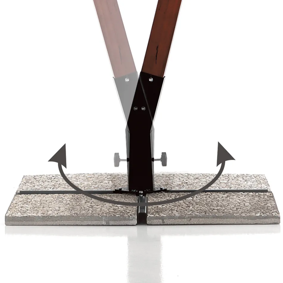 Paraply i massivt trä med PVC-belagd polyesterkapell - Devoir Viadurini