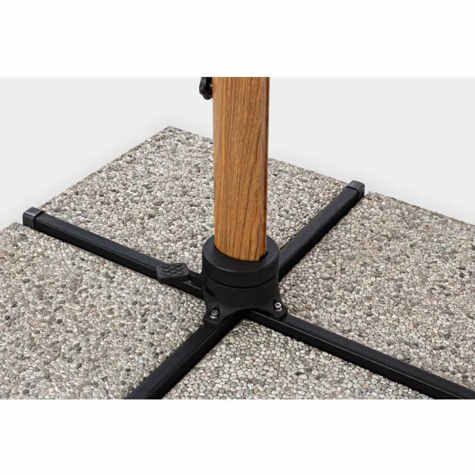 3x3 utomhusparaply i aluminium med beige polyestertyg - Leano Viadurini