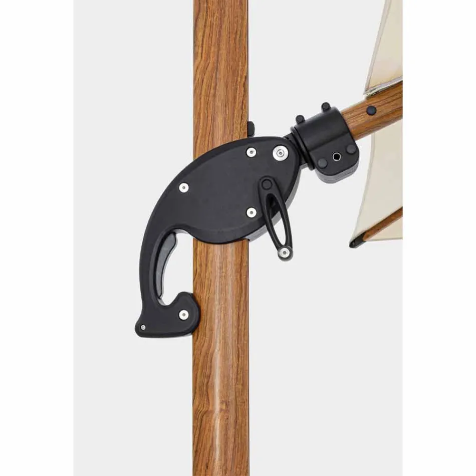 3x3 utomhusparaply i aluminium med beige polyestertyg - Leano Viadurini