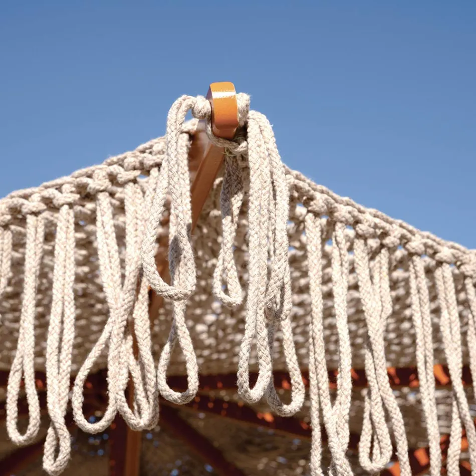 Runt paraply med fransar, Ø 2,5 meter - Sol Viadurini