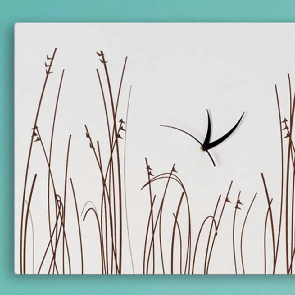 Rektangulär modern design Vitt träväggklocka - filigran Viadurini