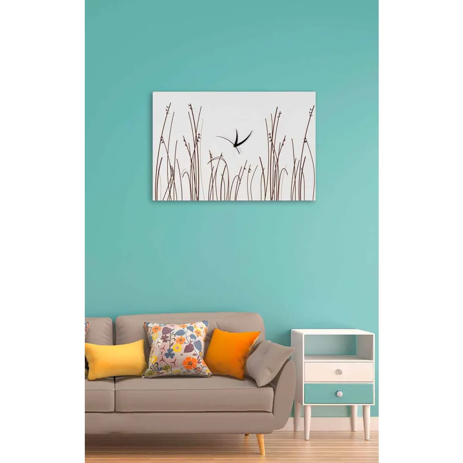 Rektangulär modern design Vitt träväggklocka - filigran Viadurini