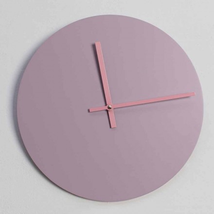 Modern rosa rund väggklocka tillverkad i Italien - Imalia Viadurini
