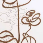 Träväggklocka för vit fyrkant med modern rosdekoration - snödropp Viadurini