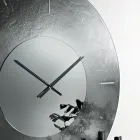 Cinzia - Hamrad baksida med försilvrad smält glasväggklocka Tillverkad i Italien Viadurini