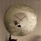 Cinzia - Hamrad baksida med försilvrad smält glasväggklocka Tillverkad i Italien Viadurini