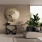 Cinzia - Hamrad baksida med försilvrad smält glasväggklocka Tillverkad i Italien Viadurini