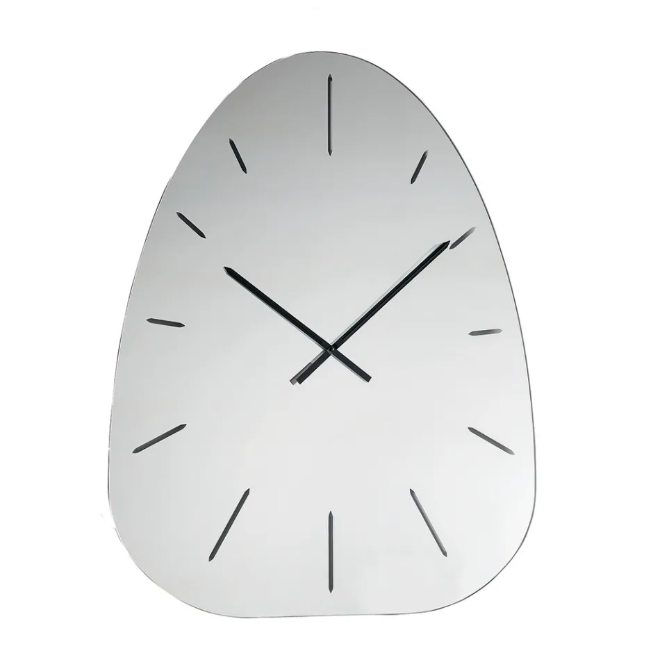 Claudia väggklocka i spegelglas med lasergraverade siffror Viadurini