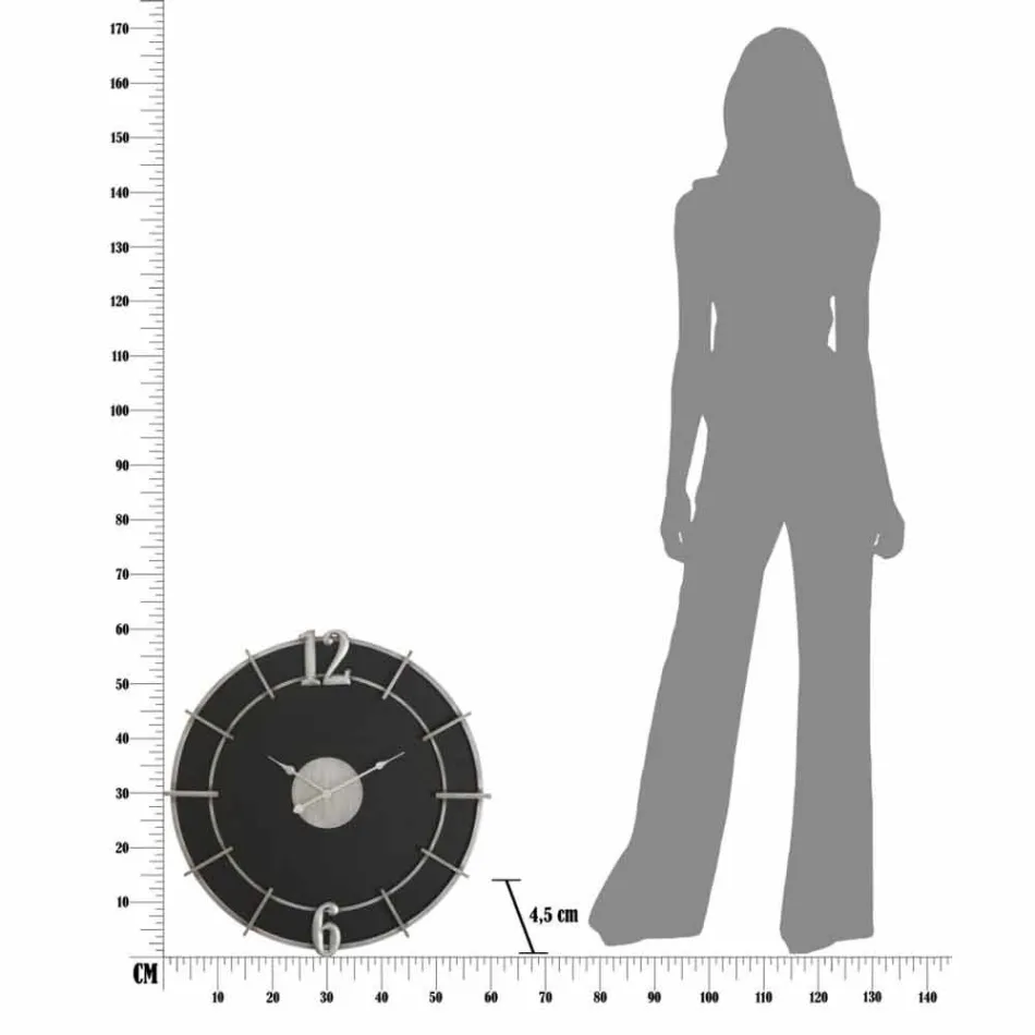 Modern design rund väggklocka i järn och MDF - Hope Viadurini