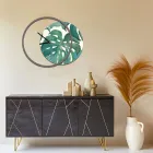 Klocka med trä och tryckt panel Tillverkad i Italien - Malawi Viadurini