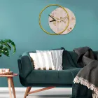 Klocka med trä och tryckt panel Tillverkad i Italien - Malawi Viadurini