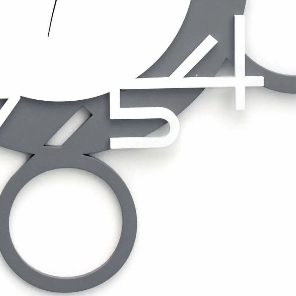 Stor och modern designväggklocka i vitt och grått trä - siffror Viadurini