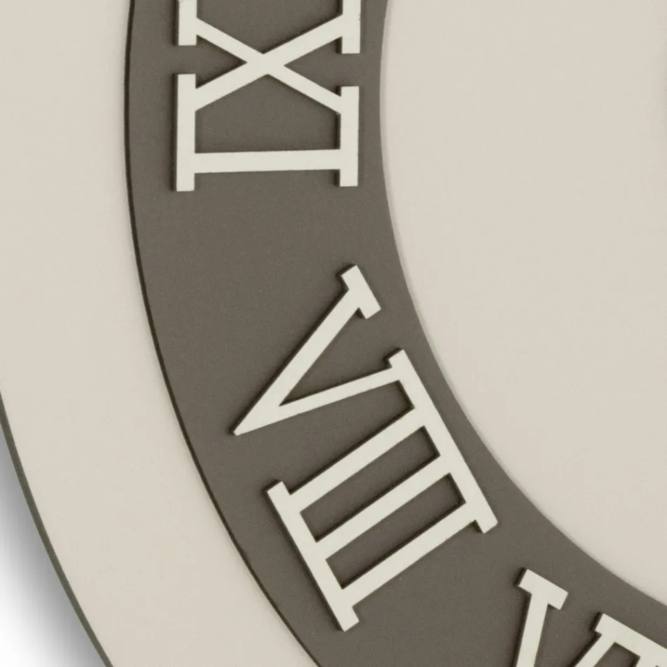 MDF väggklocka och romerska siffror i linne relief - Chronoform Viadurini