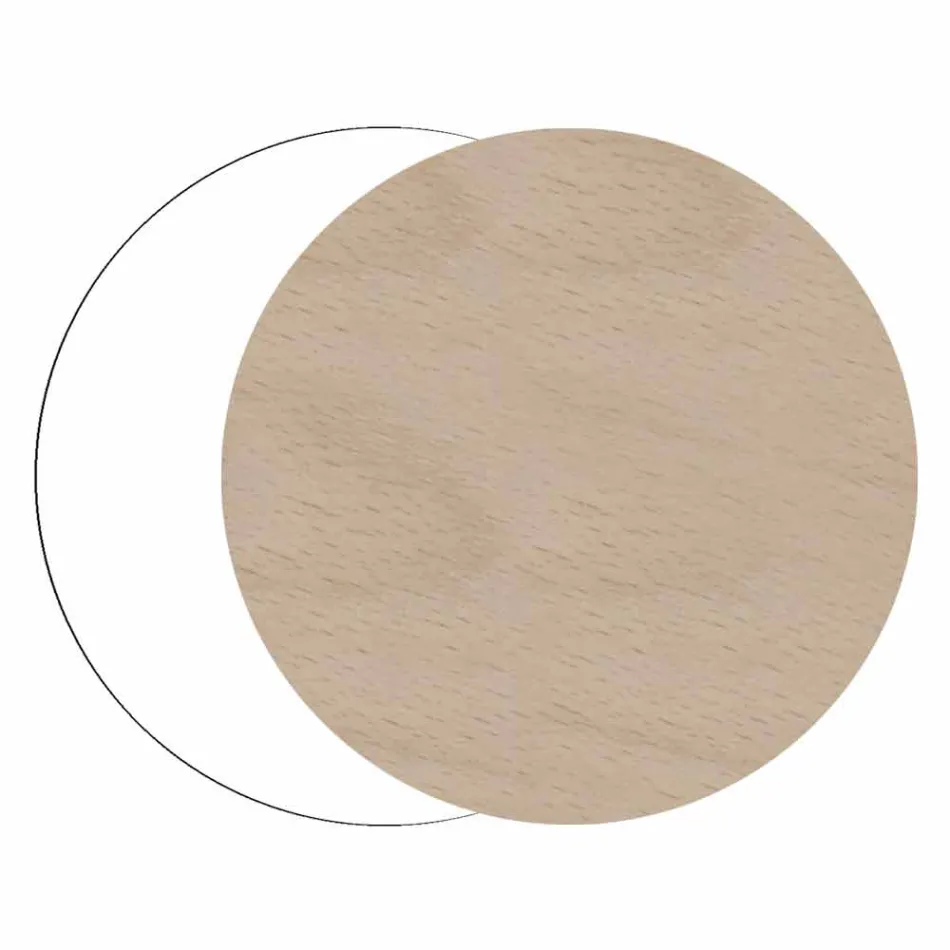 Modern och rund träväggklocka med säsongens designdekor Viadurini