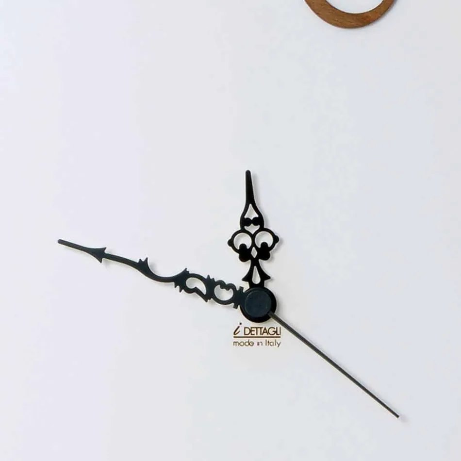 Modern och rund träväggklocka med säsongens designdekor Viadurini