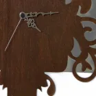 Väggklocka för modern design i mörkt och vitt dekorerat trä - saga Viadurini