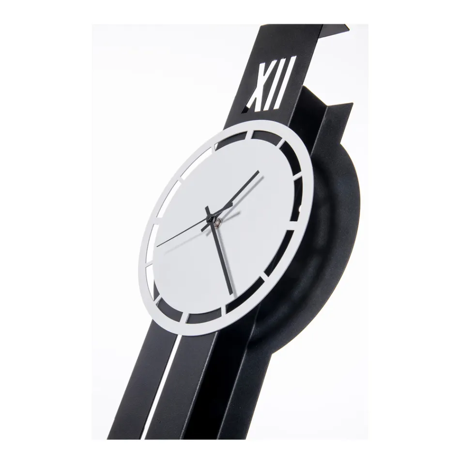 Väggklocka i järn med pendel Tillverkad i Italien - Ljud Viadurini